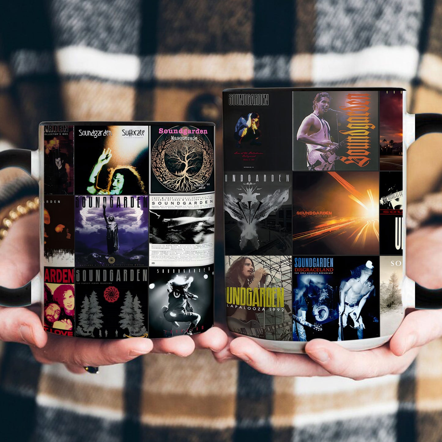 Soundgarden Accent Mug – Classic Album Cover Collage for Grunge Rock Fans