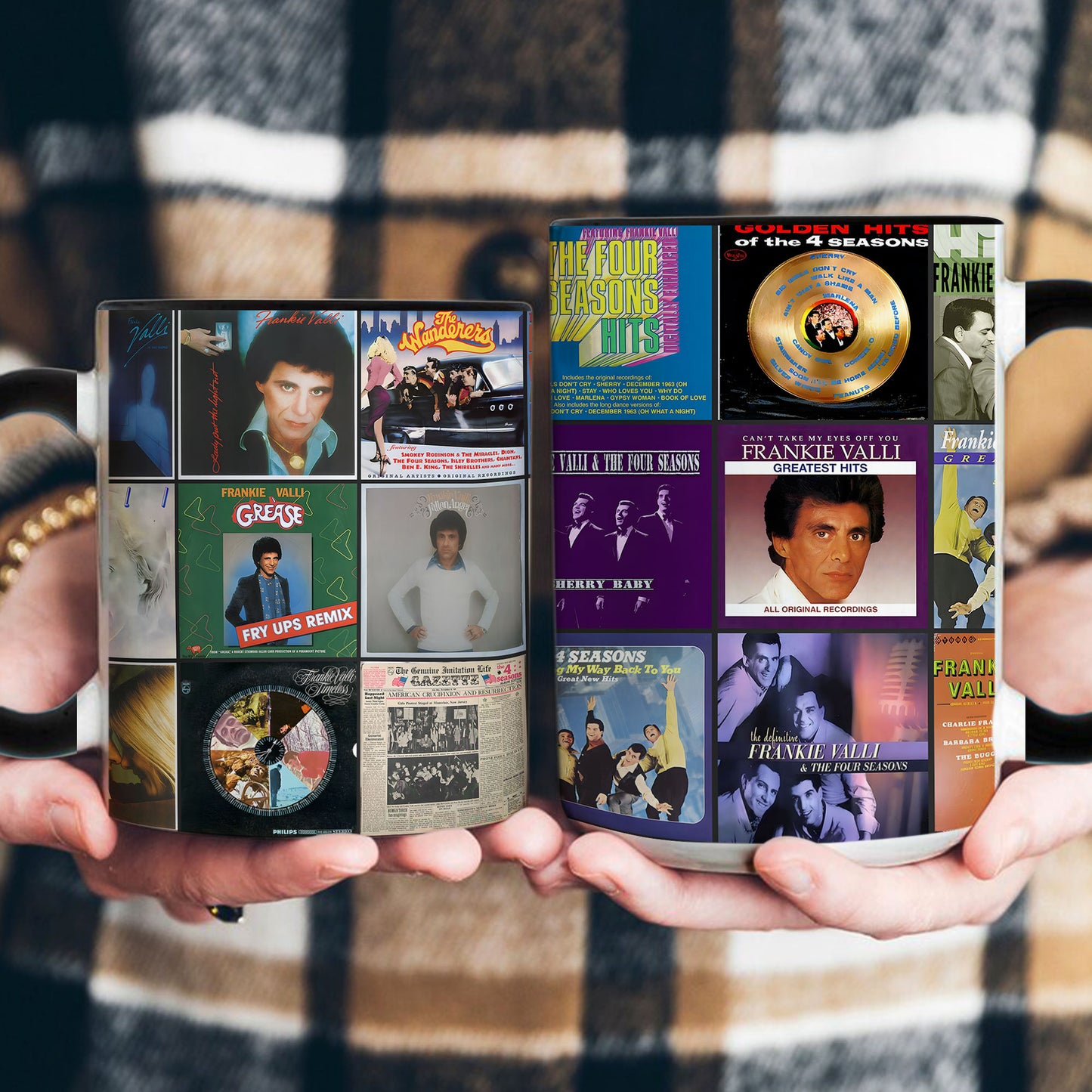 Frankie Valli & The Four Seasons Accent Mug – Classic Album Cover Collage Gift for Music Lovers