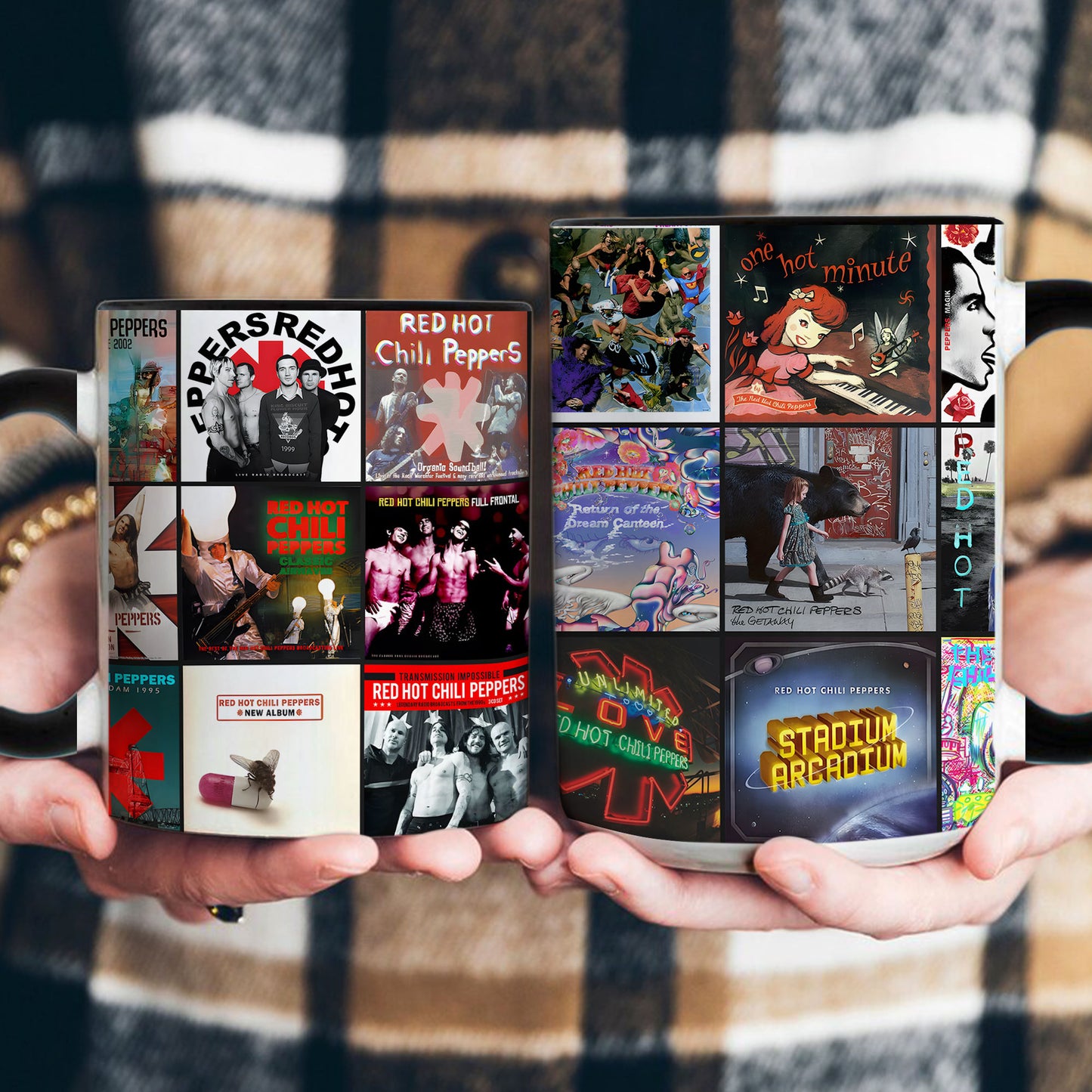 Red Hot Chili Peppers Accent Mug – Classic Album Cover Collage Gift for Fans