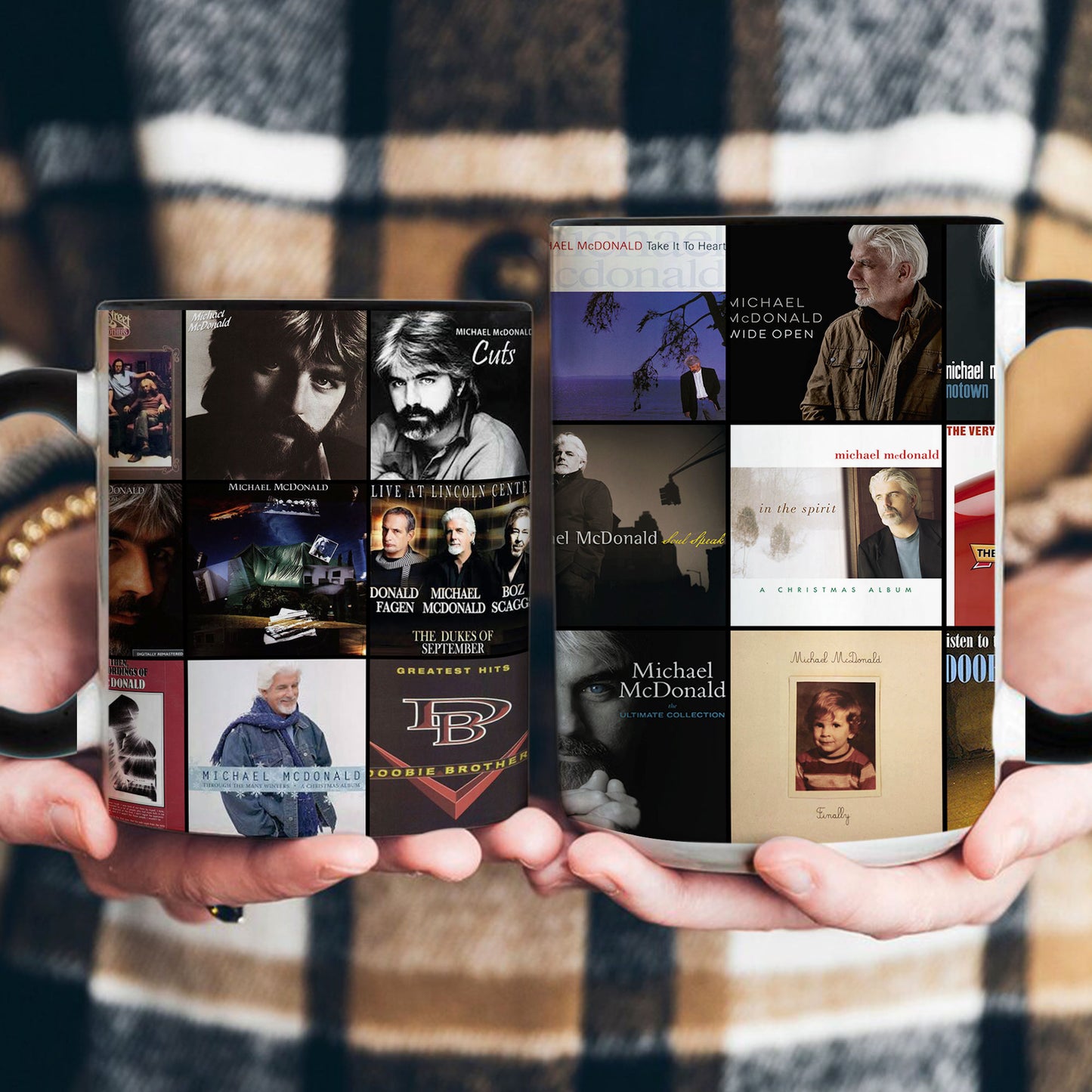 Michael McDonald Accent Mug – Classic Album Cover Collage Gift for Soul & Soft Rock Fans