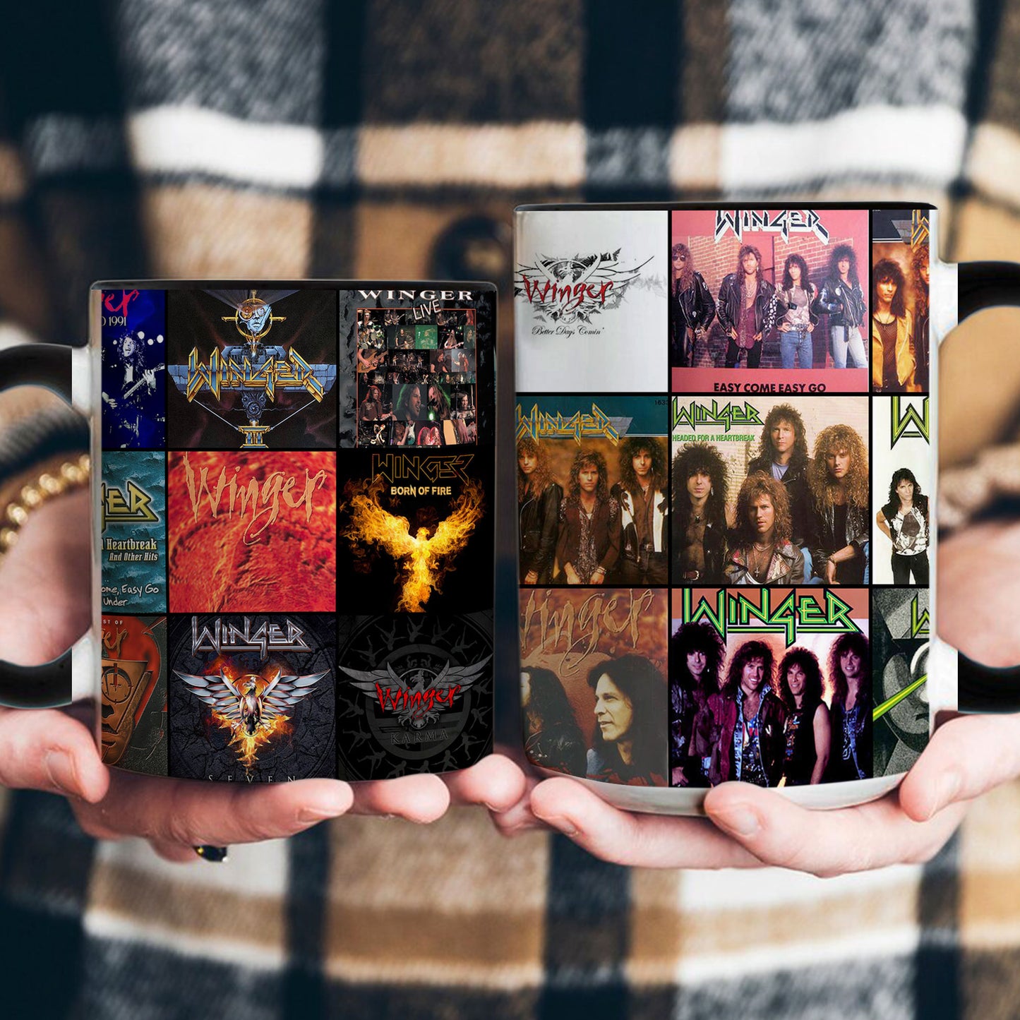 Winger Accent Mug – Album Cover Collage Gift