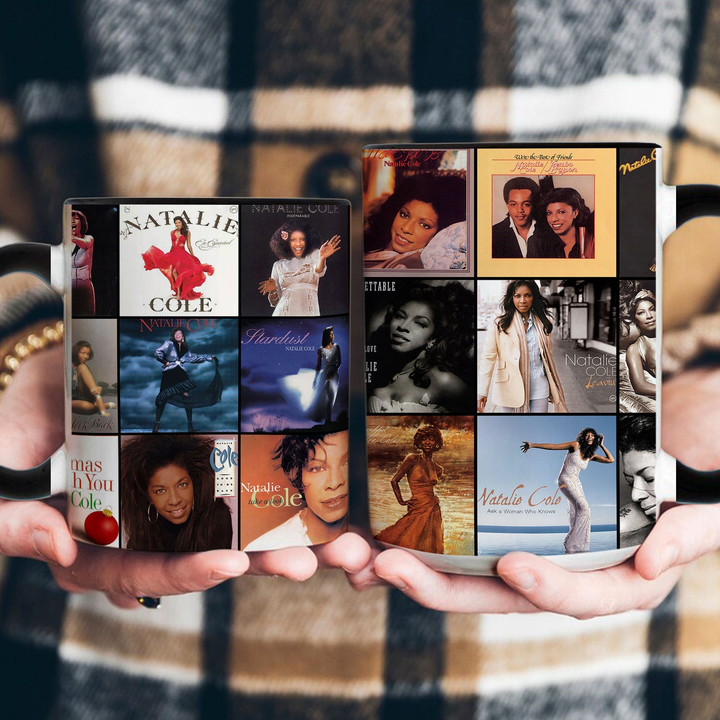 Natalie Cole Accent Mug – Classic Album Cover Collage Gift for Music Fans