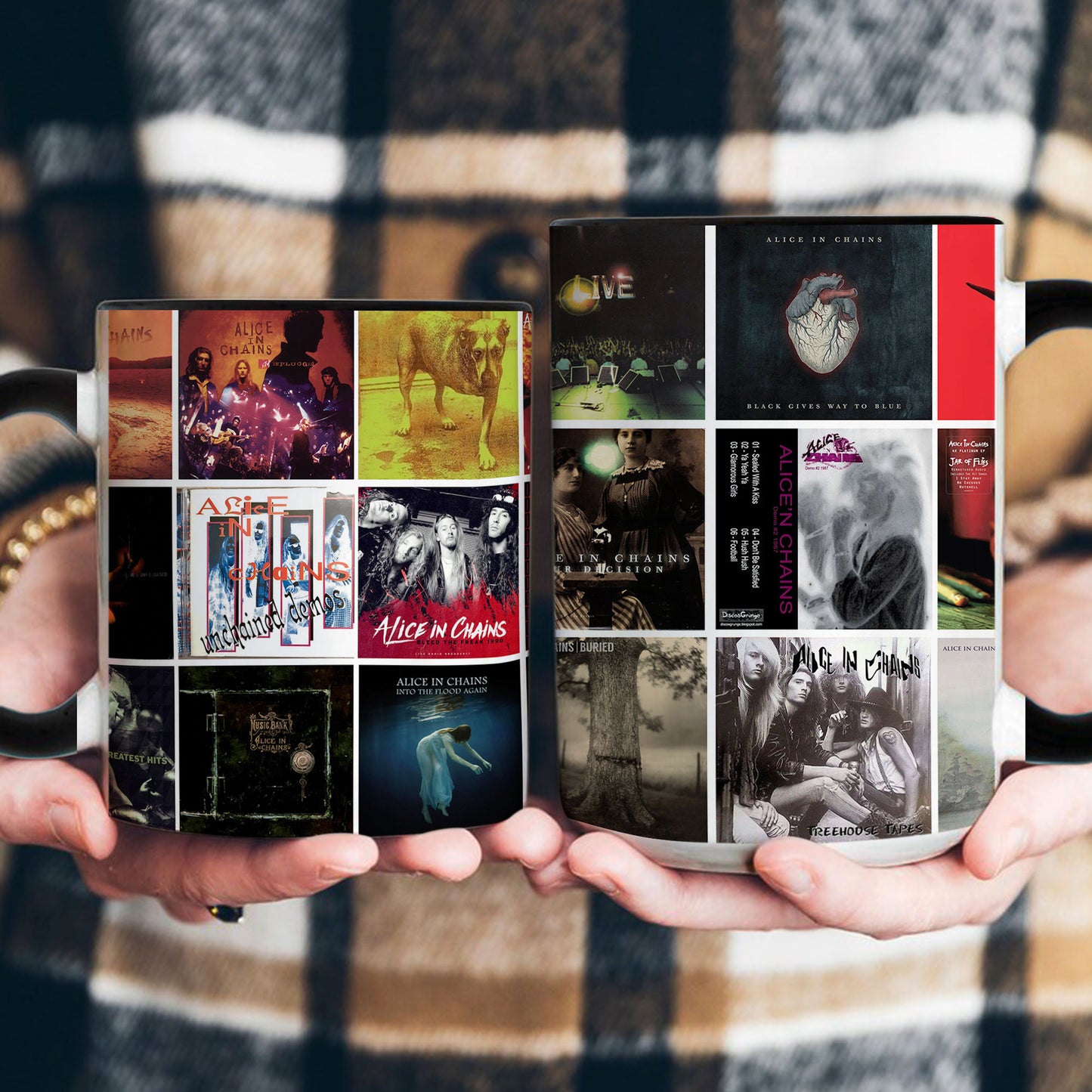 Alice In Chains Accent Mug – Iconic Album Cover Collage Gift