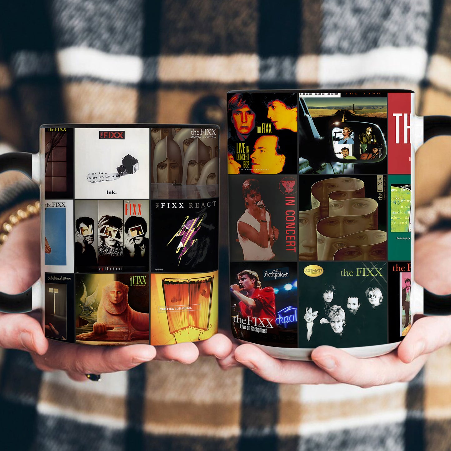 The Fixx Accent Mug – New Wave Classics Album Collage Gift