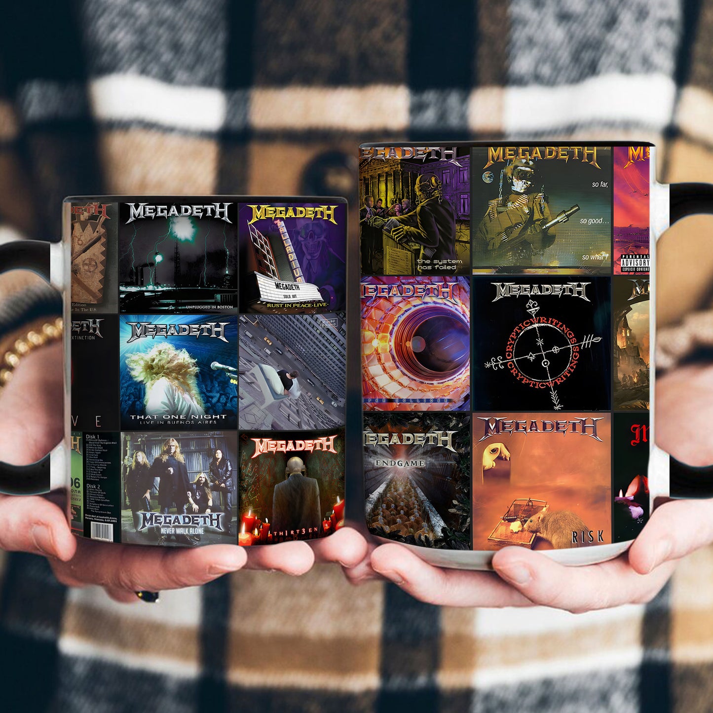 Megadeth Accent Mug – Thrash Metal Titans Album Collage Gift