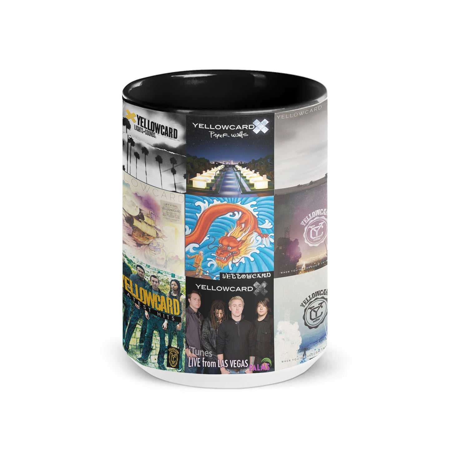 Yellowcard Accent Mug – Classic Album Cover Collage Gift for Pop-Punk Fans