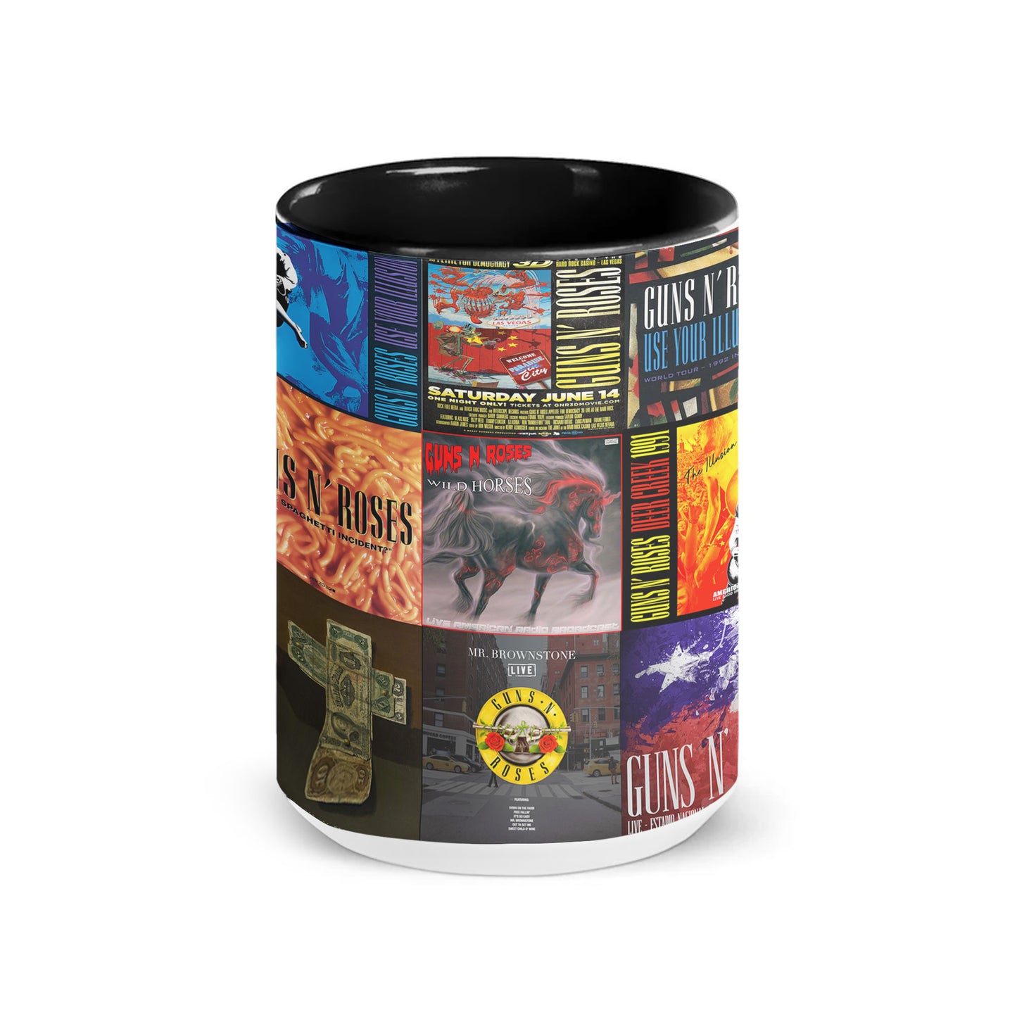 Guns N’ Roses Accent Mug – Classic Album Cover Collage Gift for Rock Fans