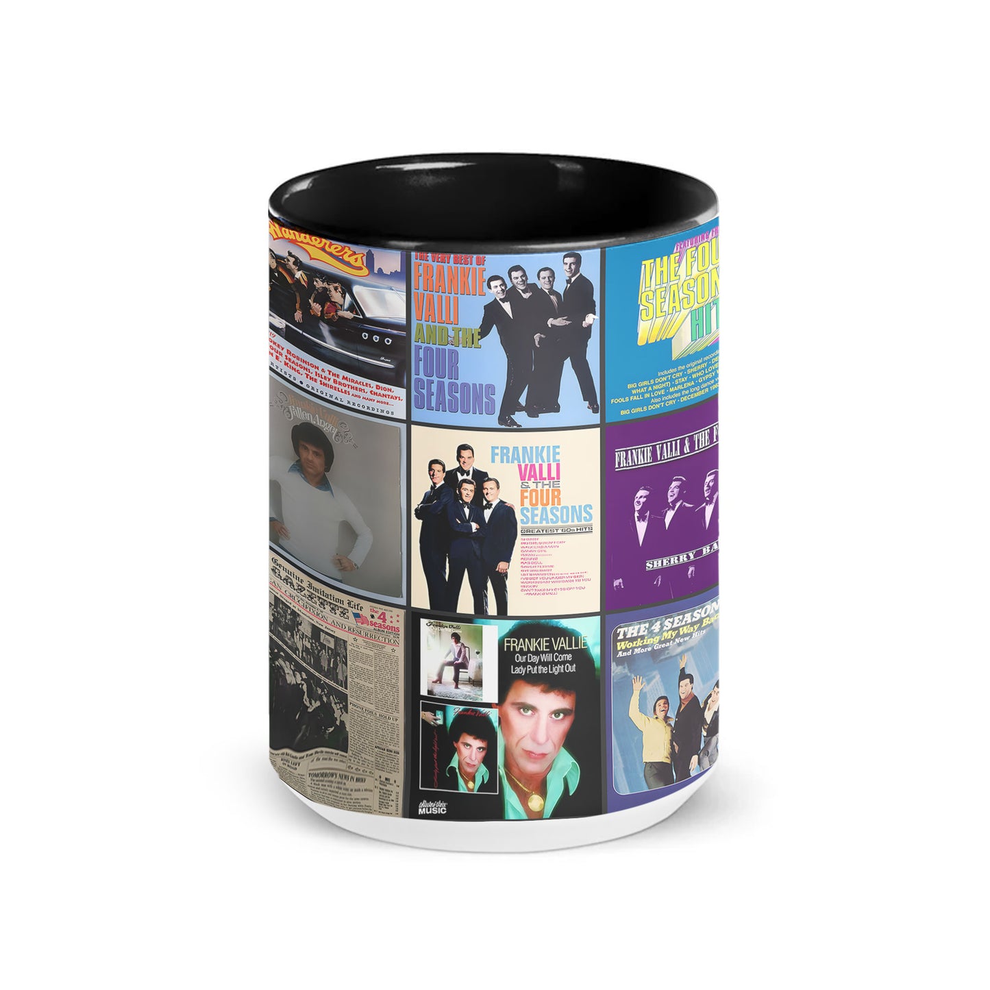 Frankie Valli & The Four Seasons Accent Mug – Classic Album Cover Collage Gift for Music Lovers