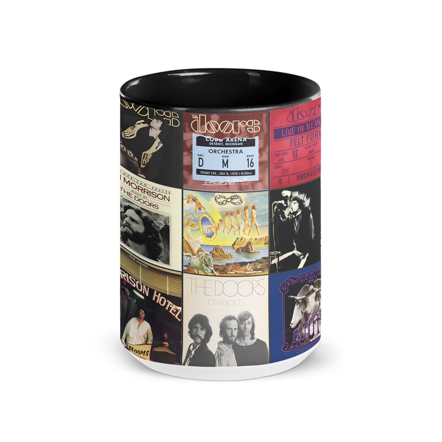 The Doors Accent Mug – Classic Album Cover Collage Gift for Music Lovers