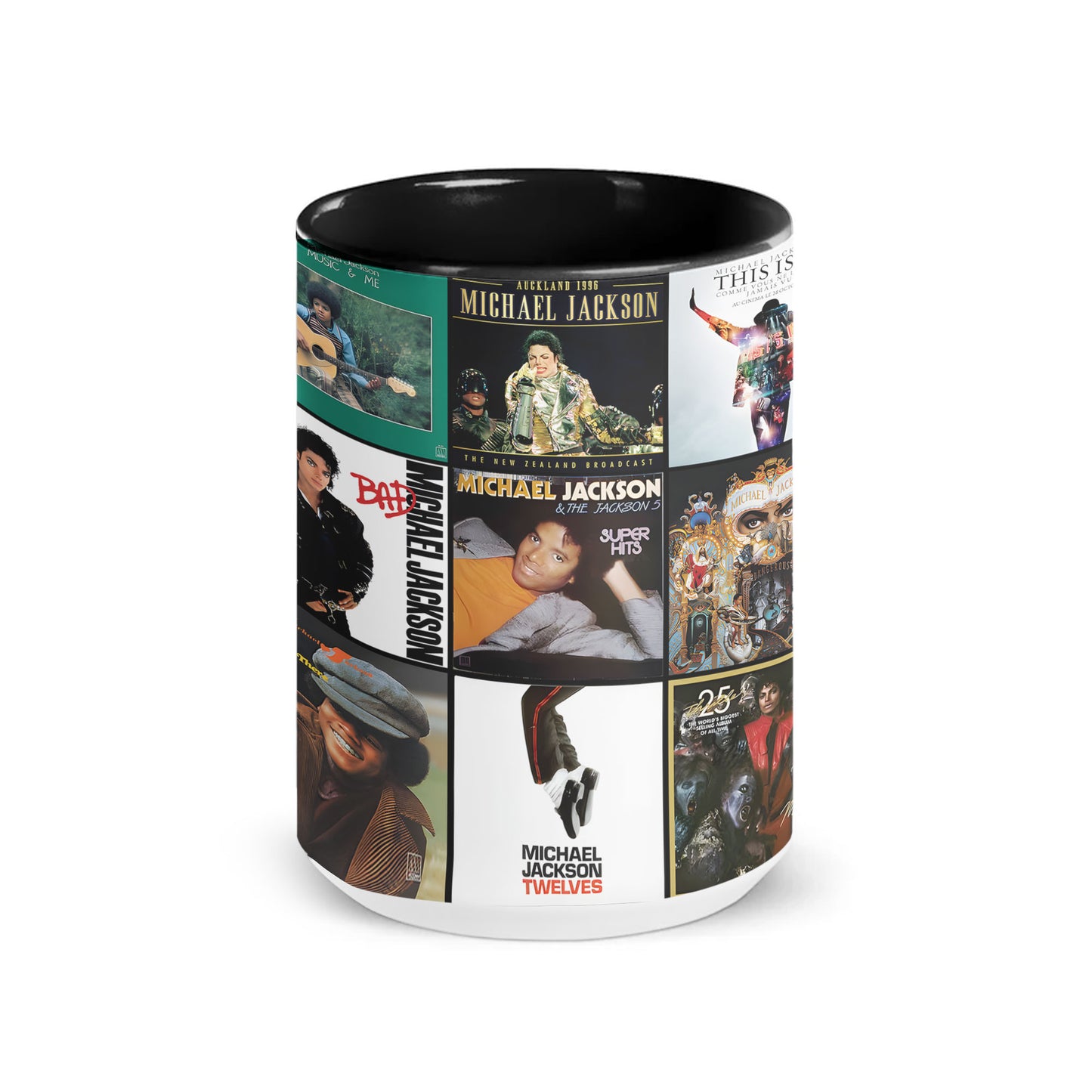 Michael Jackson Accent Mug – Classic Album Cover Collage Gift for Music Lovers