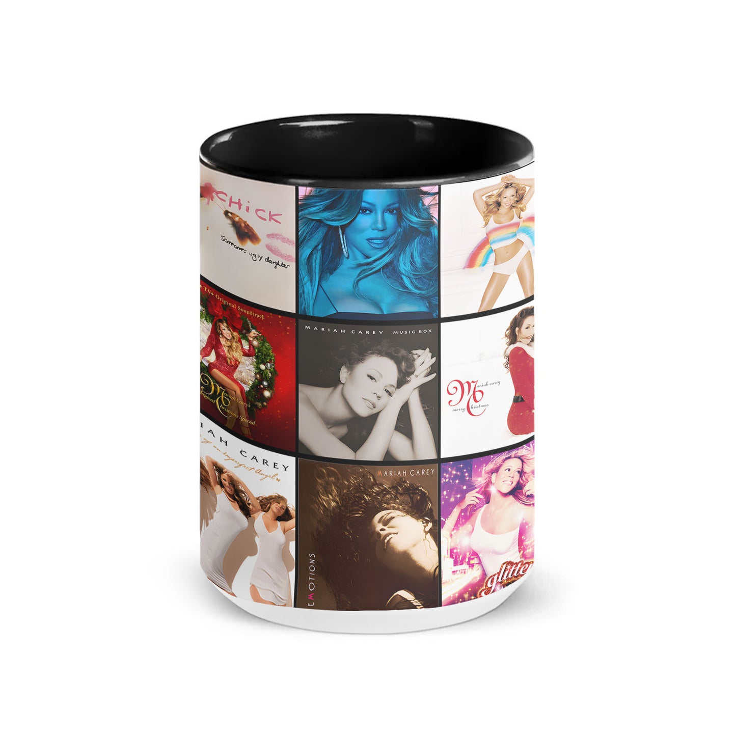 Mariah Carey Accent Mug – Pop & R&B Diva Album Collage Gift