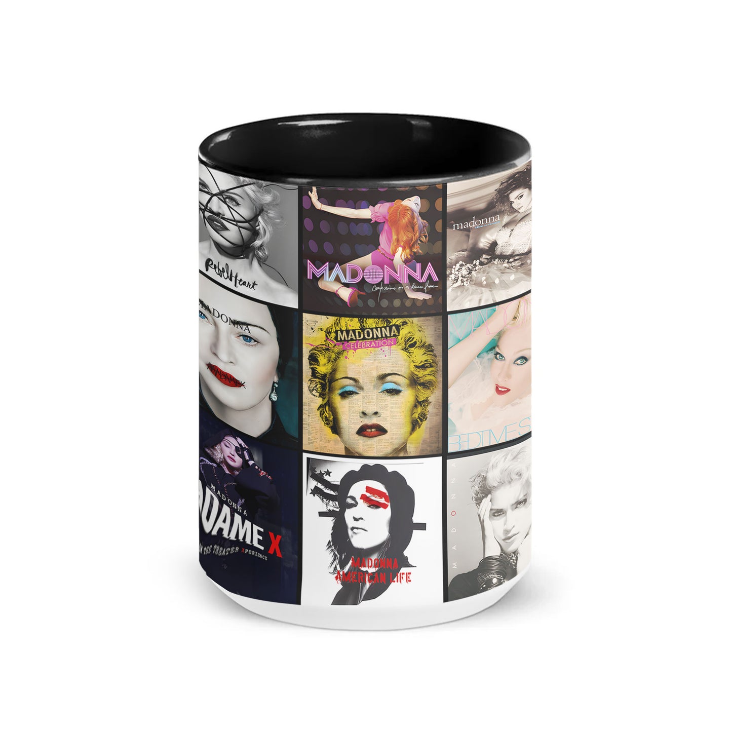 Madonna Accent Mug – Classic Album Cover Collage Gift for Pop Music Fans