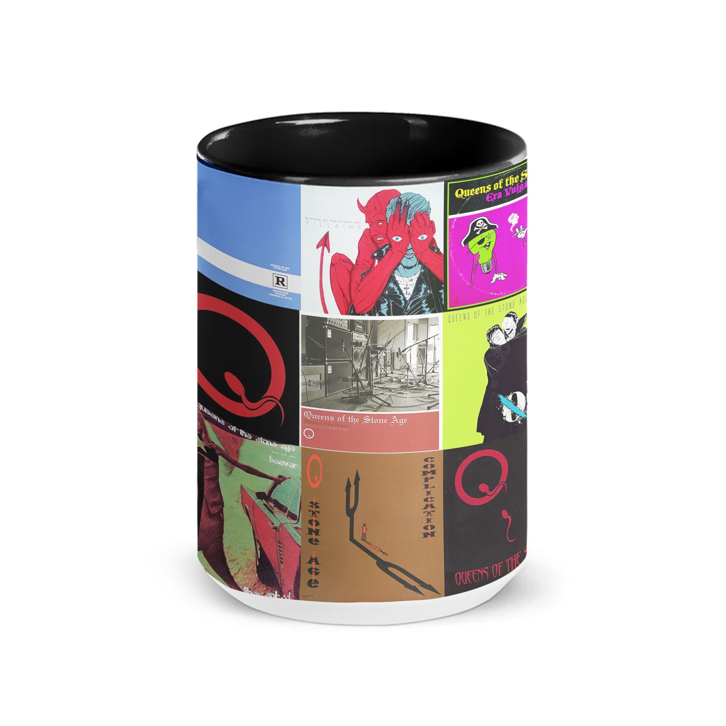Queens of the Stone Age Accent Mug – Classic Album Cover Collage Gift for Rock Fans