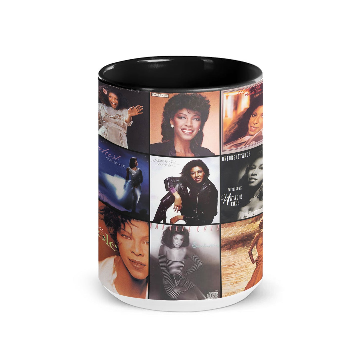 Natalie Cole Accent Mug – Classic Album Cover Collage Gift for Music Fans