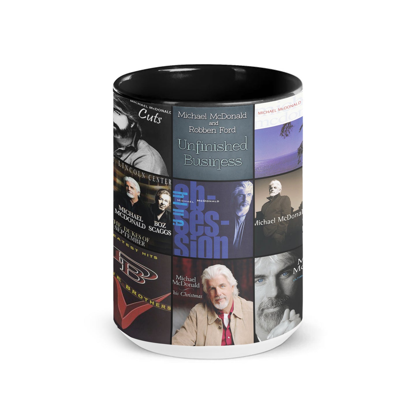 Michael McDonald Accent Mug – Classic Album Cover Collage Gift for Soul & Soft Rock Fans
