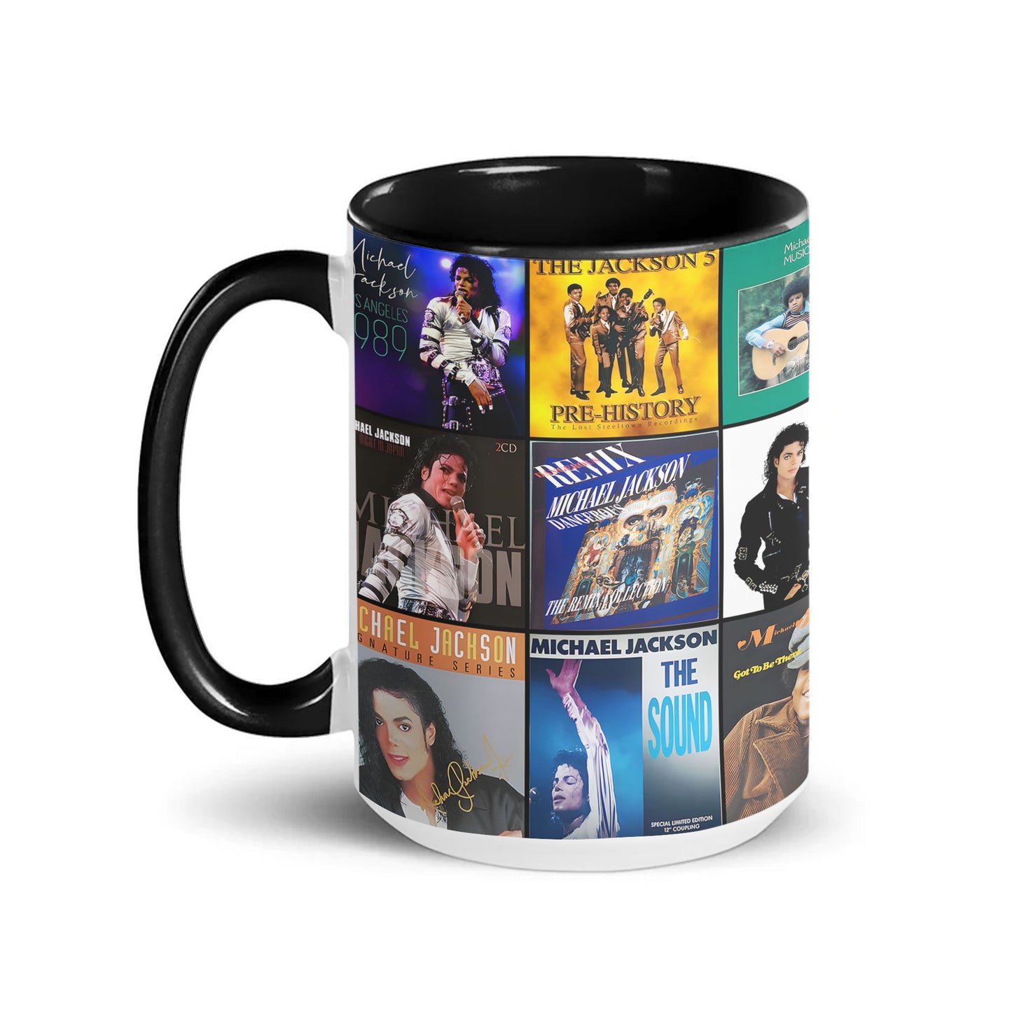 Michael Jackson Accent Mug – Classic Album Cover Collage Gift for Music Lovers