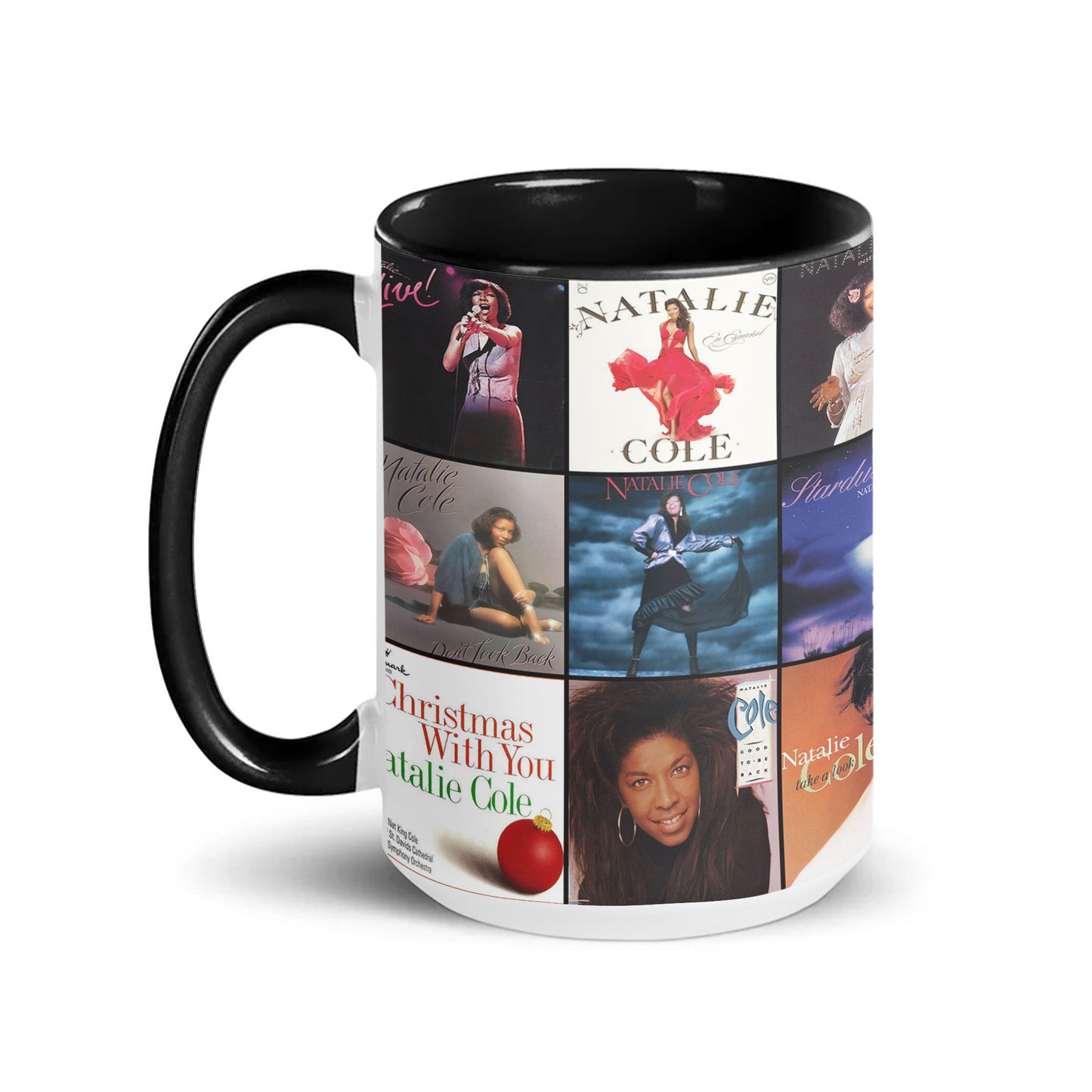 Natalie Cole Accent Mug – Classic Album Cover Collage Gift for Music Fans