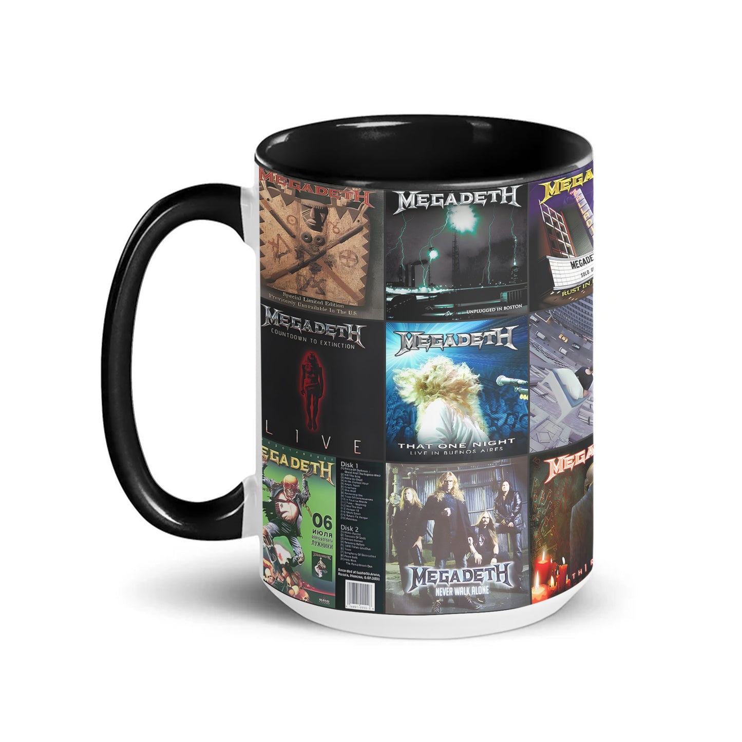 Megadeth Accent Mug – Thrash Metal Titans Album Collage Gift