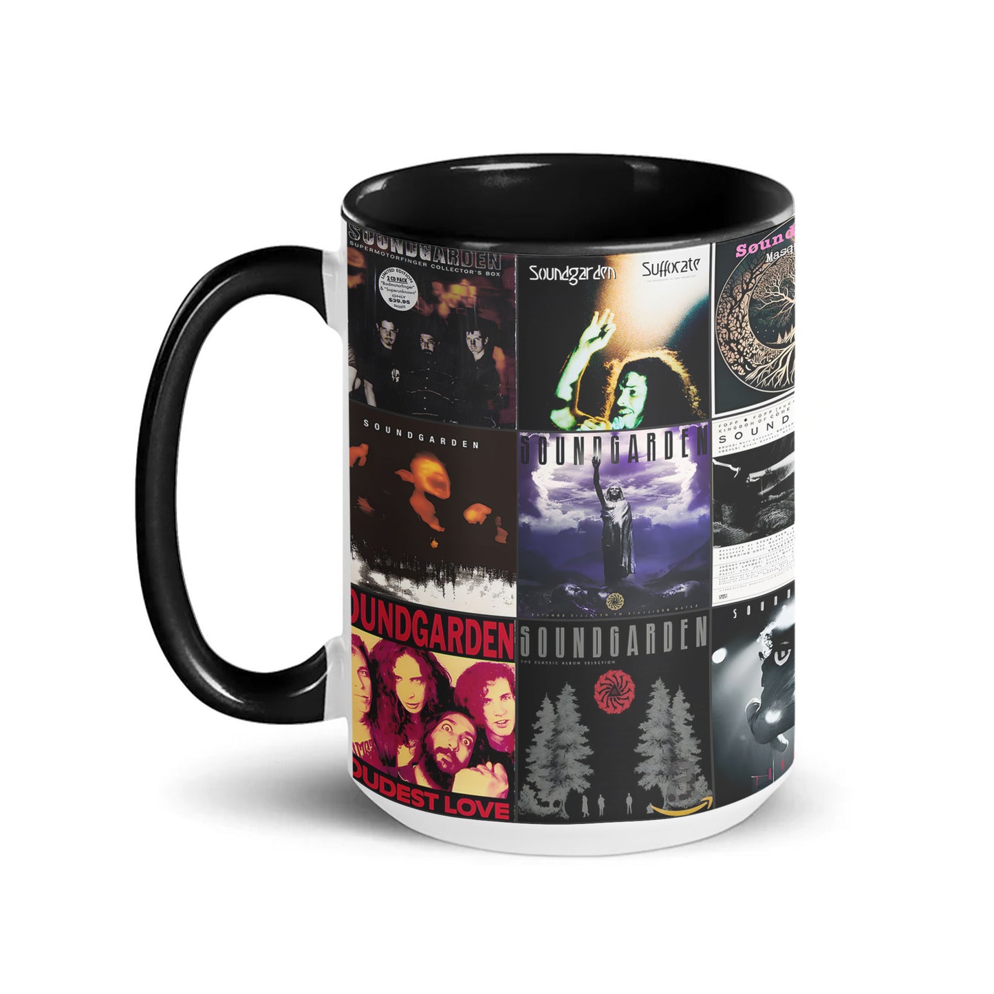 Soundgarden Accent Mug – Classic Album Cover Collage for Grunge Rock Fans