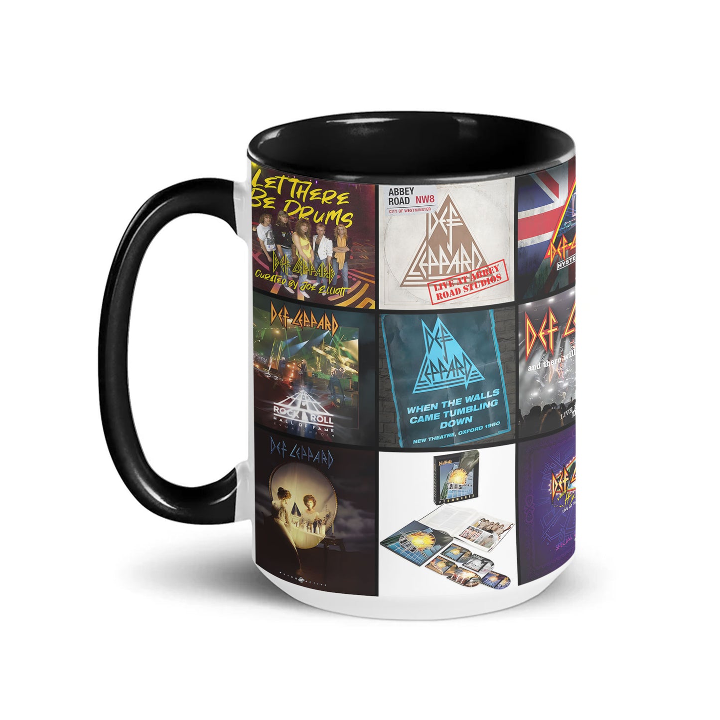 Def Leppard Accent Mug – Classic Album Cover Collage Gift for Rock Fans