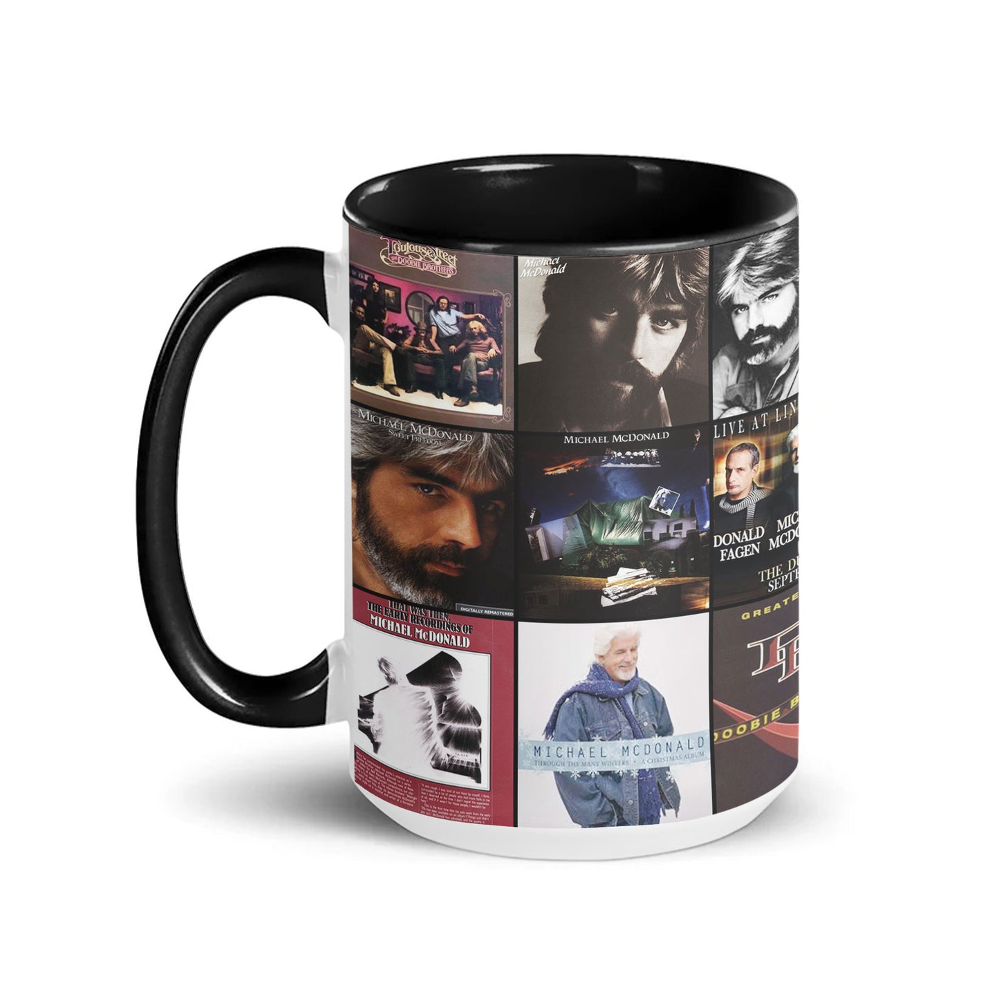 Michael McDonald Accent Mug – Classic Album Cover Collage Gift for Soul & Soft Rock Fans
