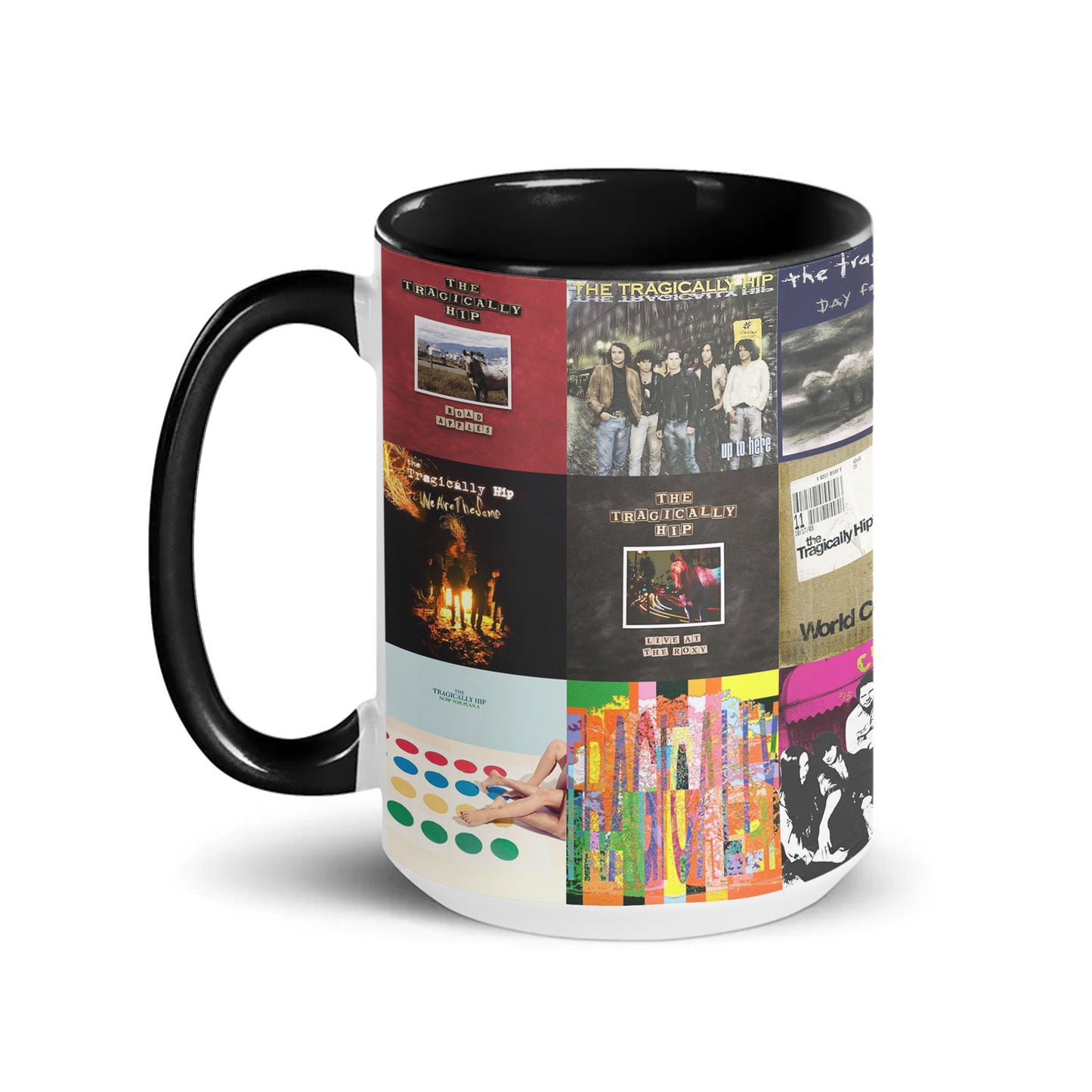 The Tragically Hip Accent Mug - Classic Album Cover Collage for Music Lovers
