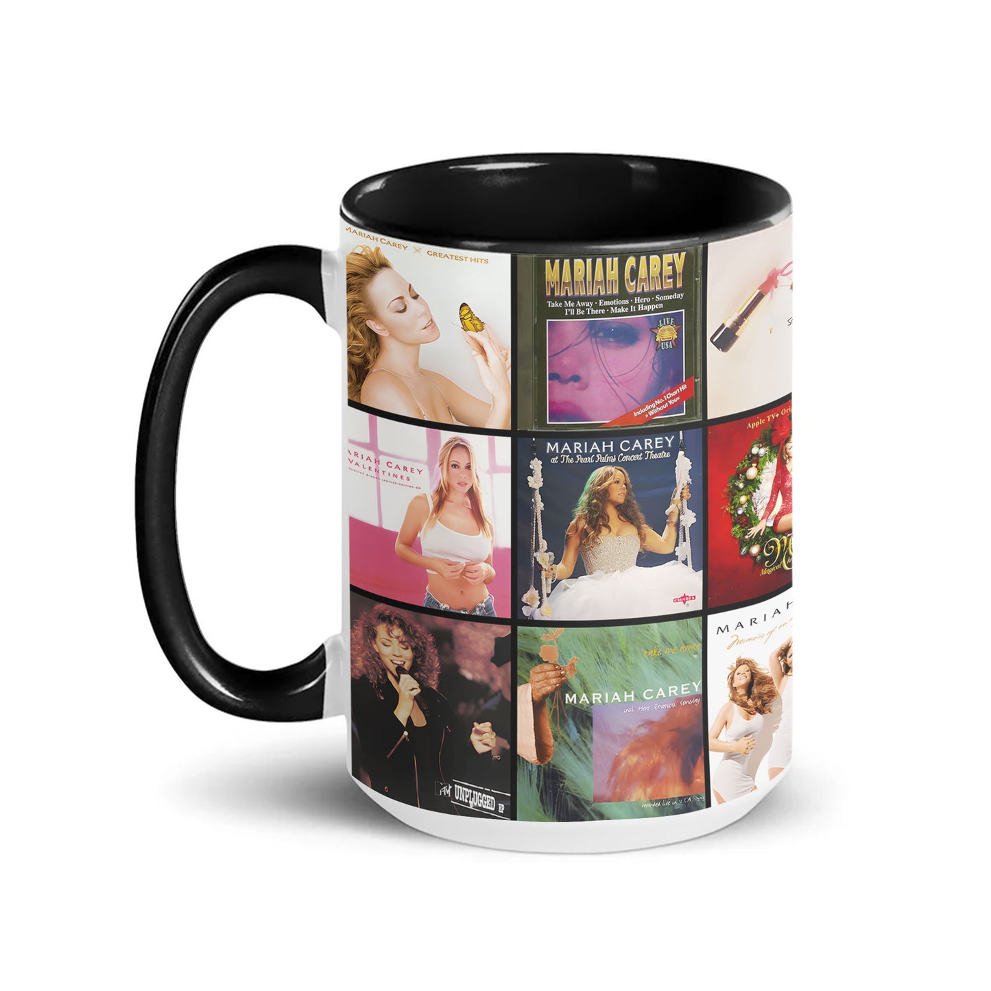 Mariah Carey Accent Mug – Pop & R&B Diva Album Collage Gift