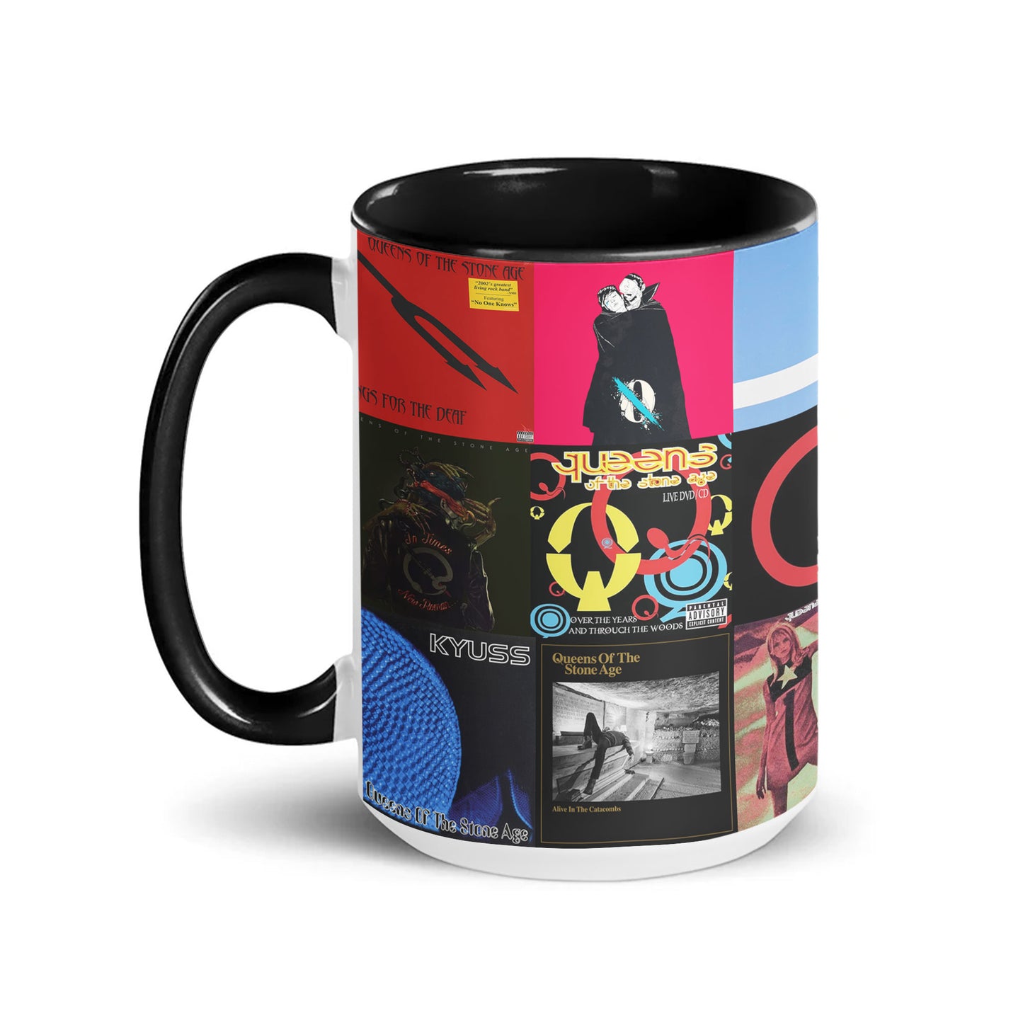 Queens of the Stone Age Accent Mug – Classic Album Cover Collage Gift for Rock Fans