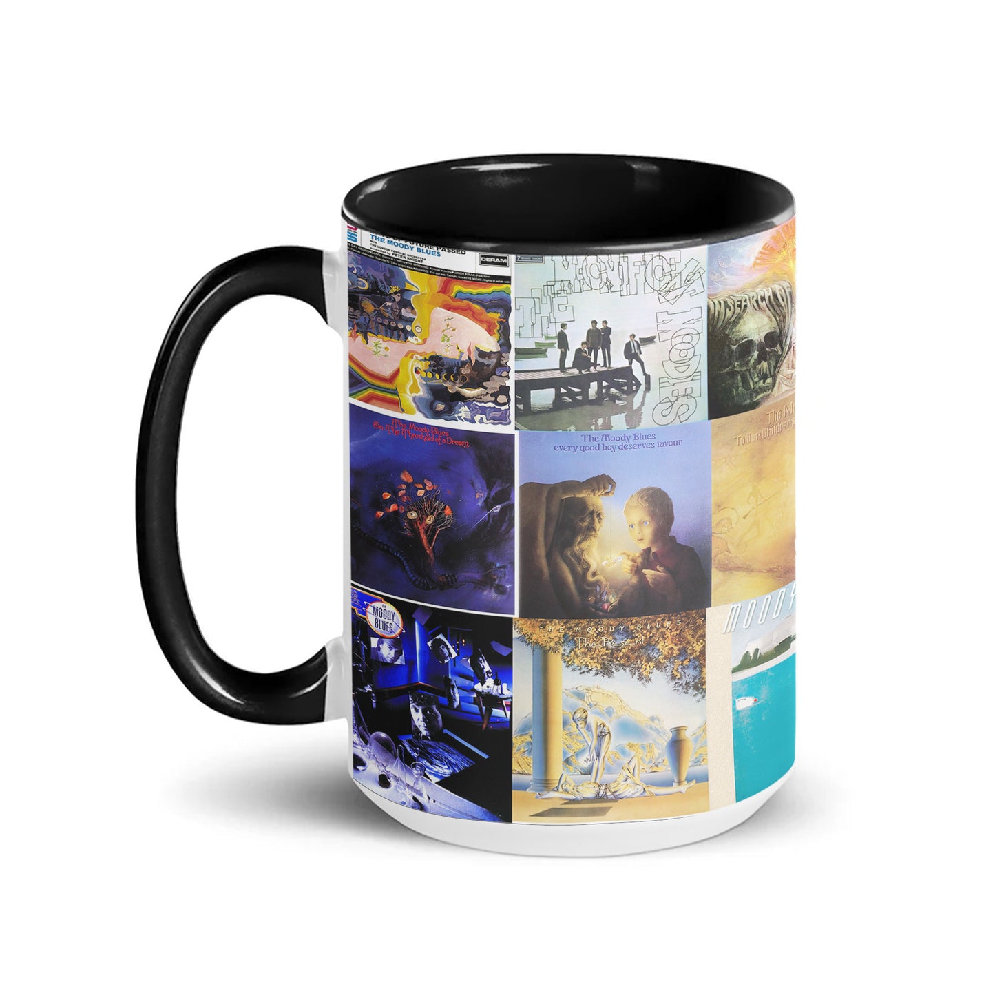 The Moody Blues Accent Mug – Timeless Album Cover Collage Gift