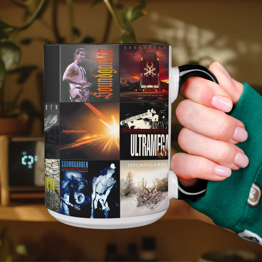Soundgarden Accent Mug – Classic Album Cover Collage for Grunge Rock Fans