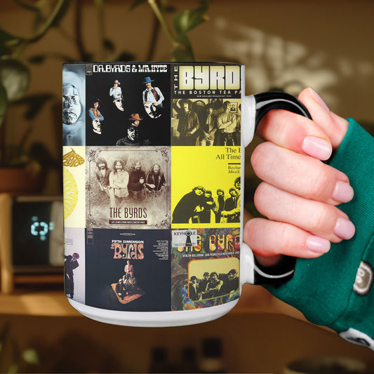 The Byrds Accent Mug – Vintage Album Cover Collage for Classic Rock Fans