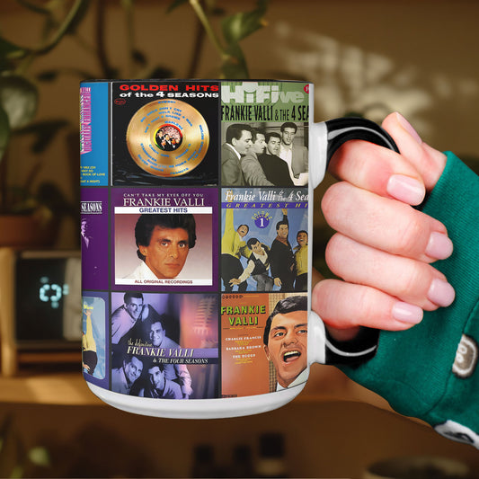 Frankie Valli & The Four Seasons Accent Mug – Classic Album Cover Collage Gift for Music Lovers