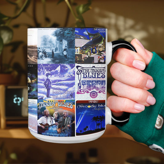 The Moody Blues Accent Mug – Timeless Album Cover Collage Gift