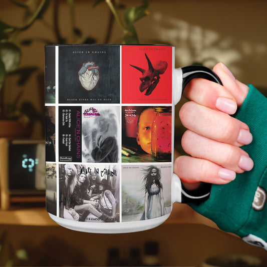Alice In Chains Accent Mug – Iconic Album Cover Collage Gift
