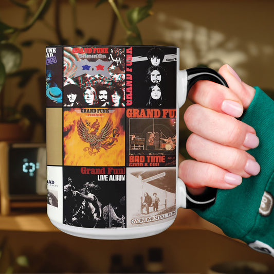 Grand Funk Railroad Accent Mug – Classic Rock Album Collage Gift