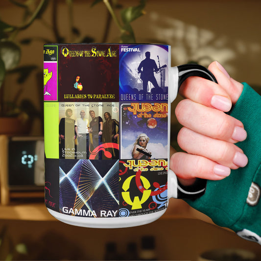 Queens of the Stone Age Accent Mug – Classic Album Cover Collage Gift for Rock Fans