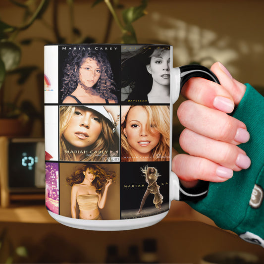 Mariah Carey Accent Mug – Pop & R&B Diva Album Collage Gift