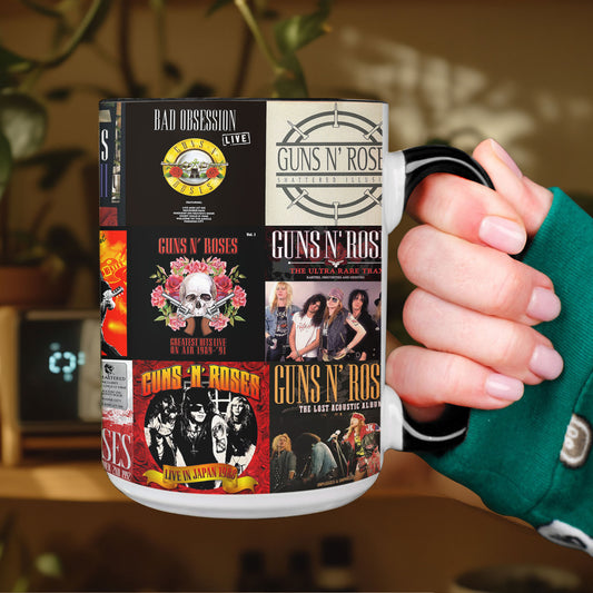Guns N’ Roses Accent Mug – Classic Album Cover Collage Gift for Rock Fans