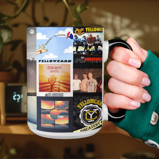 Yellowcard Accent Mug – Classic Album Cover Collage Gift for Pop-Punk Fans
