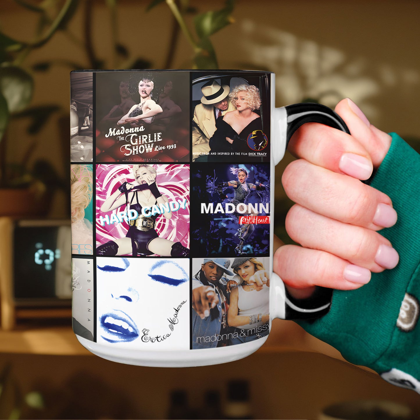 Madonna Accent Mug – Classic Album Cover Collage Gift for Pop Music Fans