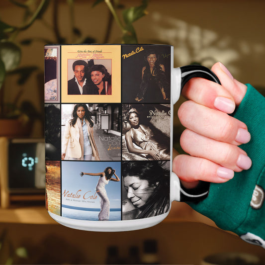 Natalie Cole Accent Mug – Classic Album Cover Collage Gift for Music Fans
