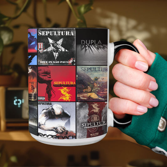 Sepultura Accent Mug – Brazilian Metal Legends Album Collage Gift