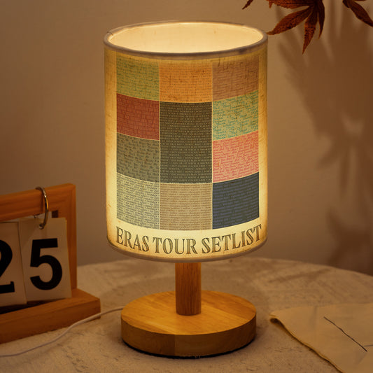 Eras Tour Setlist Fabric Table Lamp – Cozy Decorative Light for Swifties
