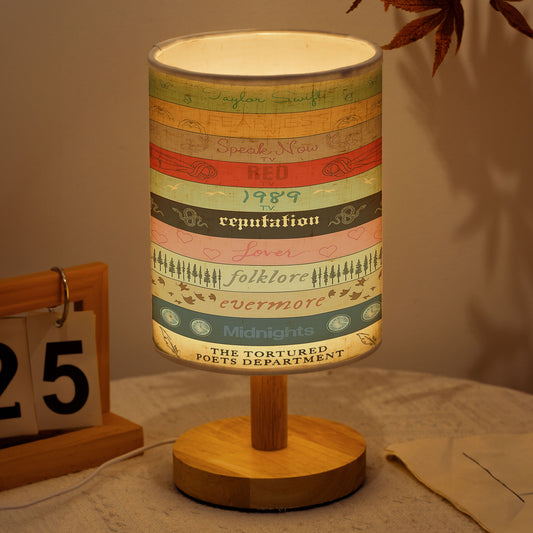 Eras Album Collection Fabric Table Lamp – Decorative Light for Swifties