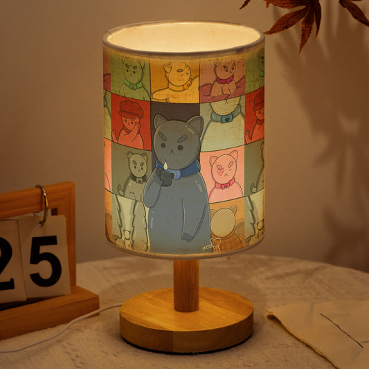 Cartoon Cats Fabric Table Lamp – Playful Home Décor Light