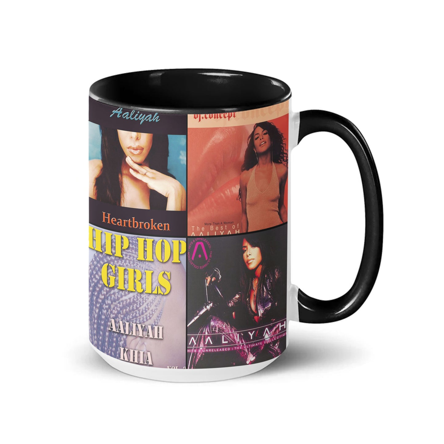 Aaliyah Accent Mug – R&B Icon Album Cover Collage Gift