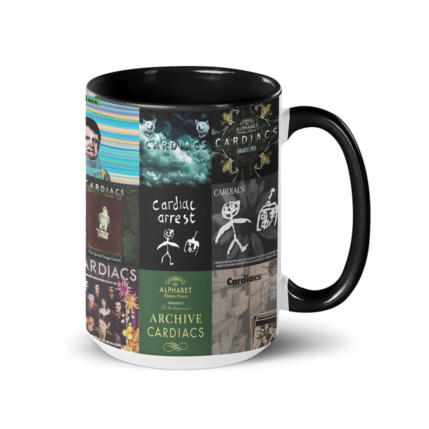 Cardiacs Accent Mug – Art-Rock Chaos & Nostalgic Album Collage Gift
