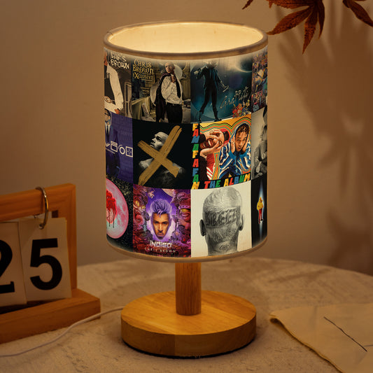 Chris Brown Album Collage Fabric Lamp – R&B Soul Aesthetic Lighting