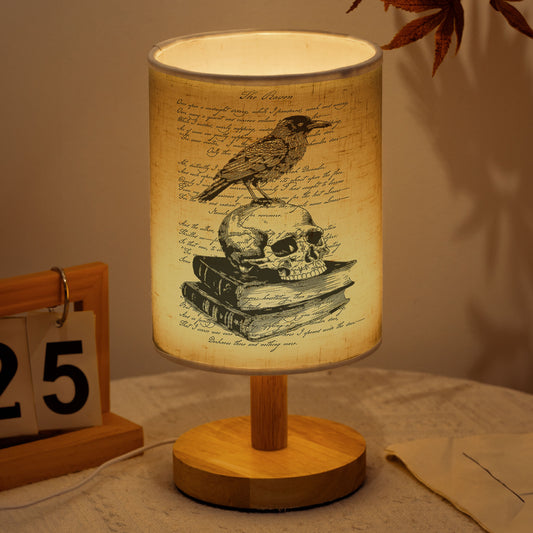 Gothic Raven Lamp – Edgar Allan Poe Inspired Literary Halloween Decor
