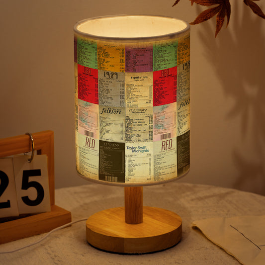 Swiftie Music Album Ticket Collage Table Fabric Lamp